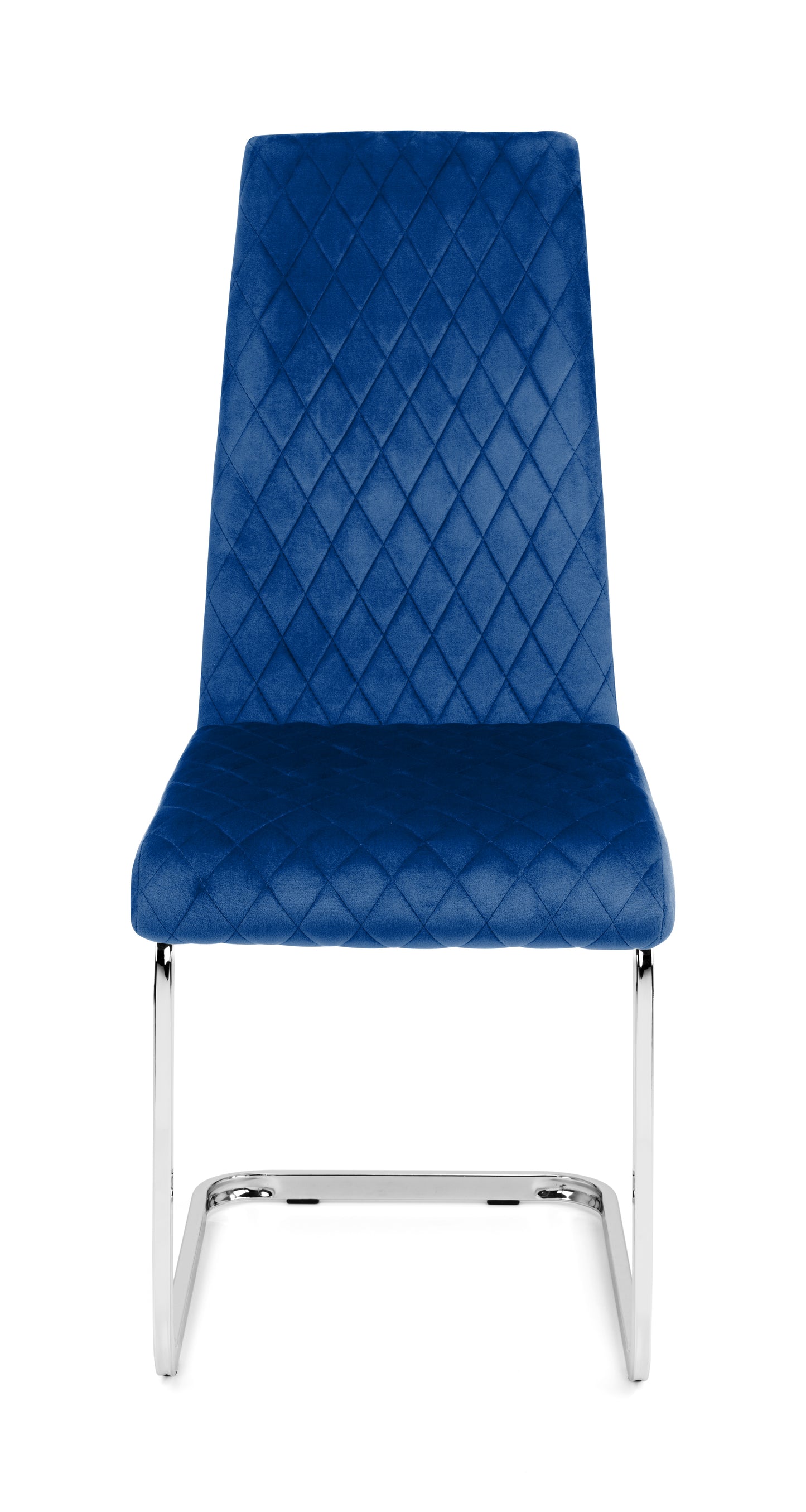 CALABRIA VELVET CANTILEVER DINING CHAIR - BLUE