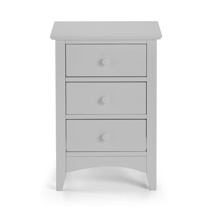 CAMEO 3 DRAWER BEDSIDE - DOVE GREY