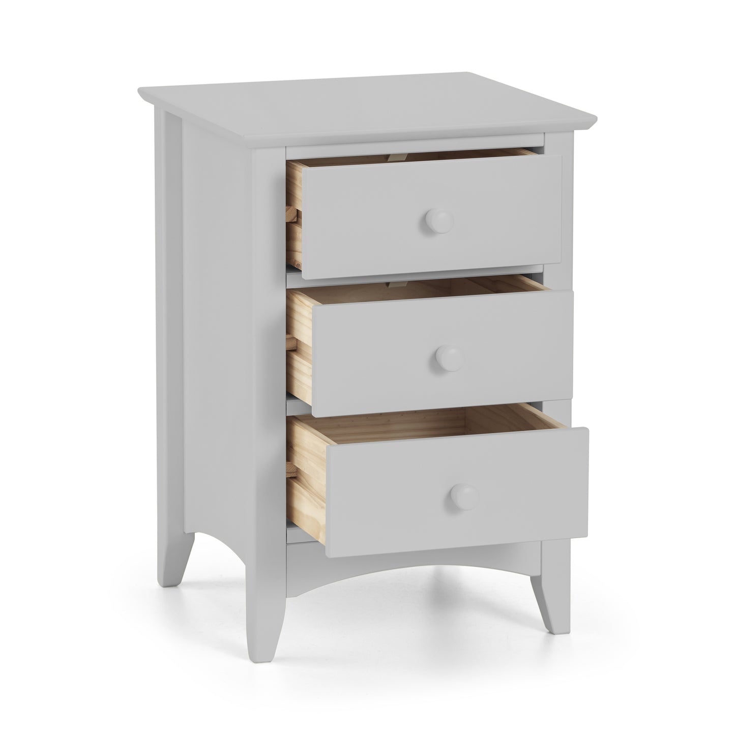 CAMEO 3 DRAWER BEDSIDE - DOVE GREY