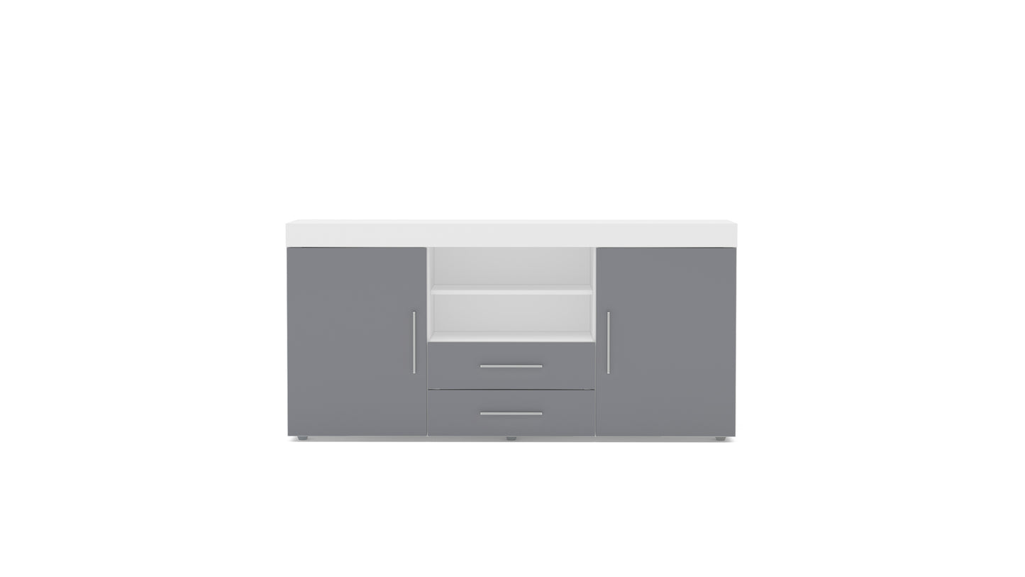 Edgeware 2 Door 2 Drawer Sideboard White & Grey