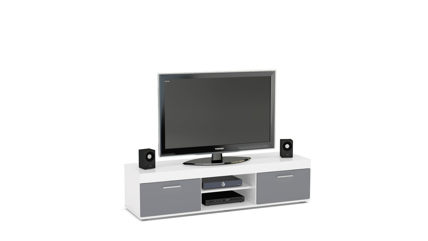 Edgeware TV Unit White & Grey