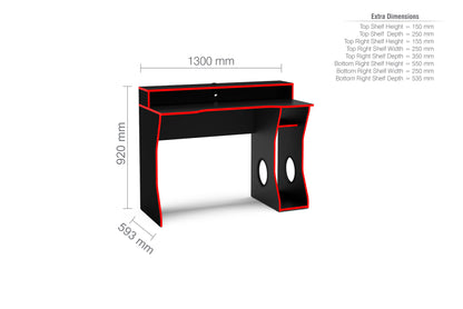 Enzo Gaming Computer Desk Black & Red