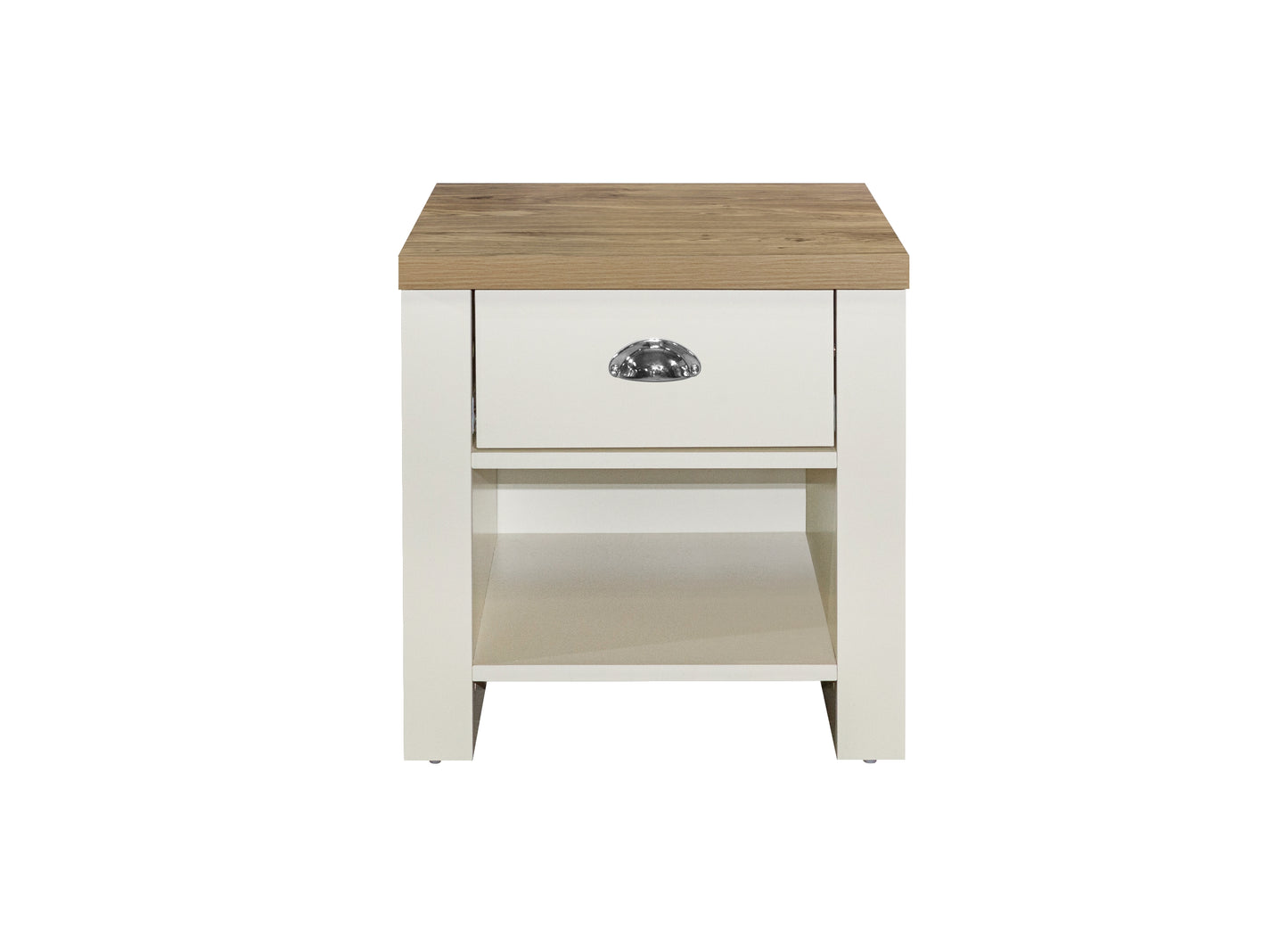 Highgate 1 Drawer Lamp Table Cream & Oak