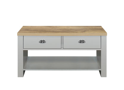 Highgate 2 Drawer Coffee Table Grey & Oak