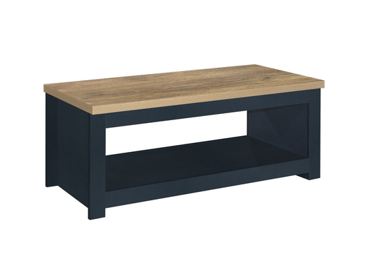 Highgate Coffee Table Navy Blue & Oak