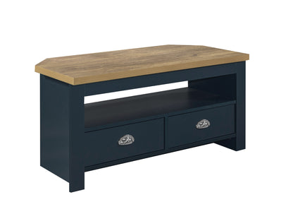 Highgate Corner TV Unit Navy Blue & Oak