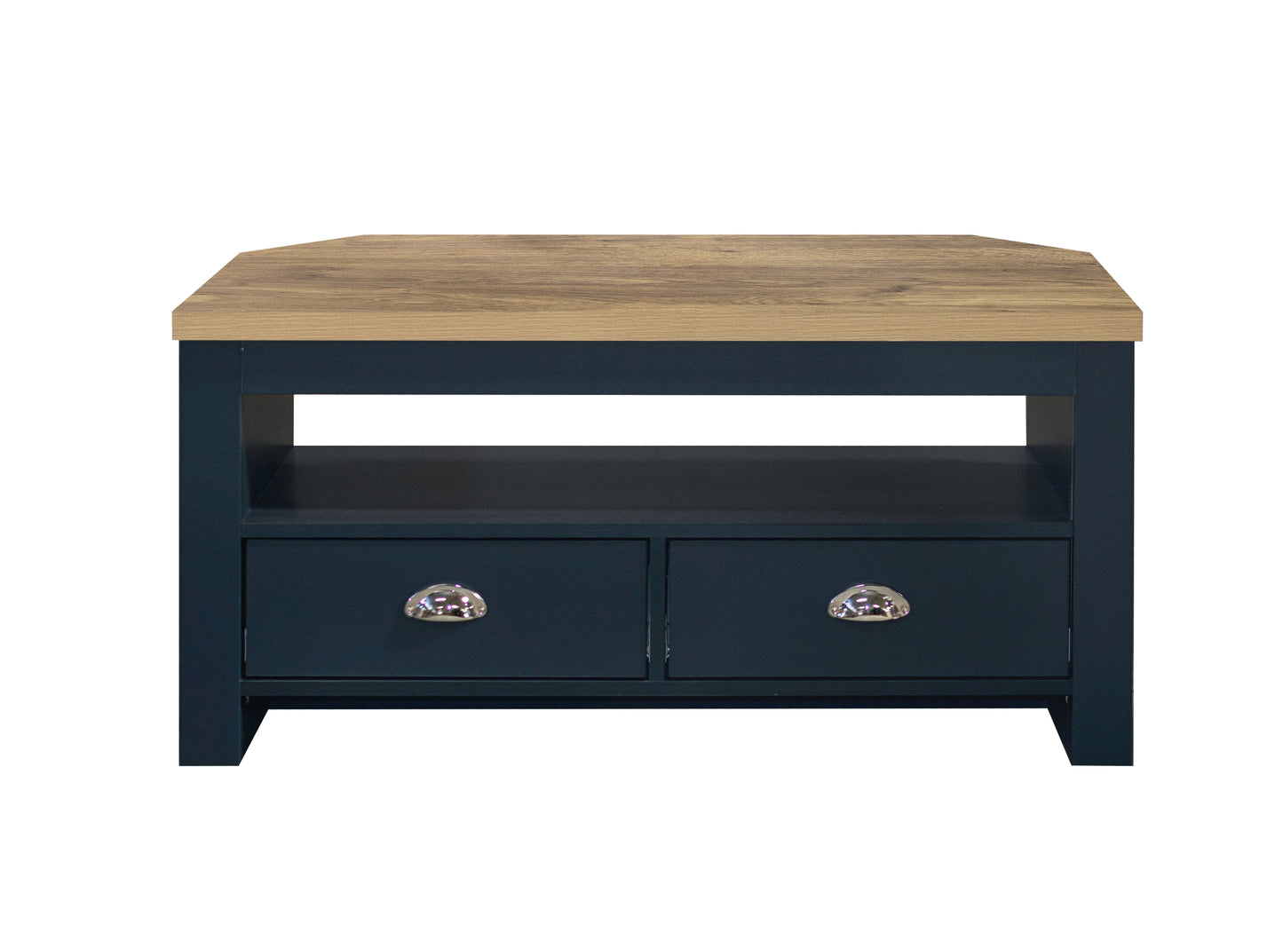Highgate Corner TV Unit Navy Blue & Oak