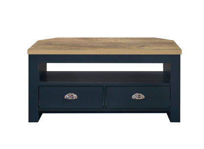 Highgate Corner TV Unit Navy Blue & Oak
