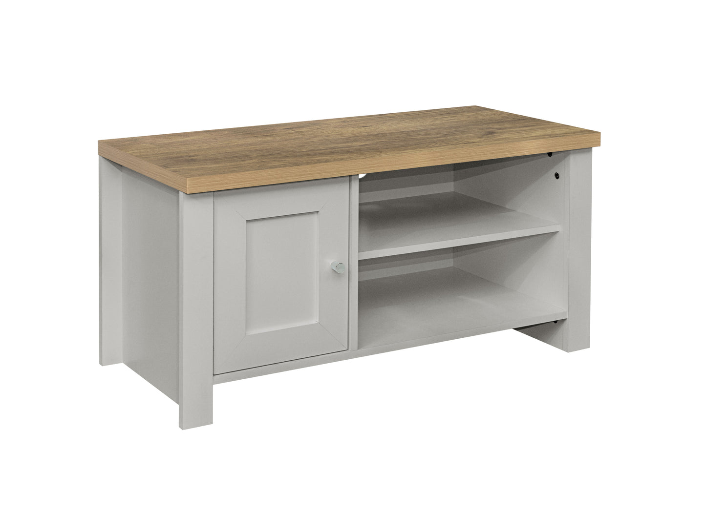 Highgate Small TV Unit Grey & Oak