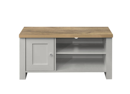 Highgate Small TV Unit Grey & Oak