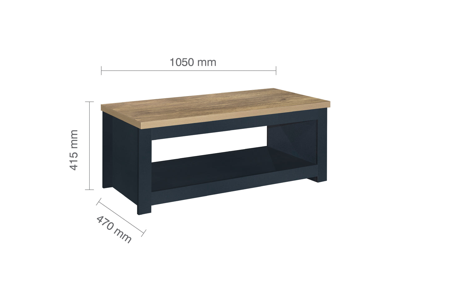 Highgate Coffee Table Navy Blue & Oak