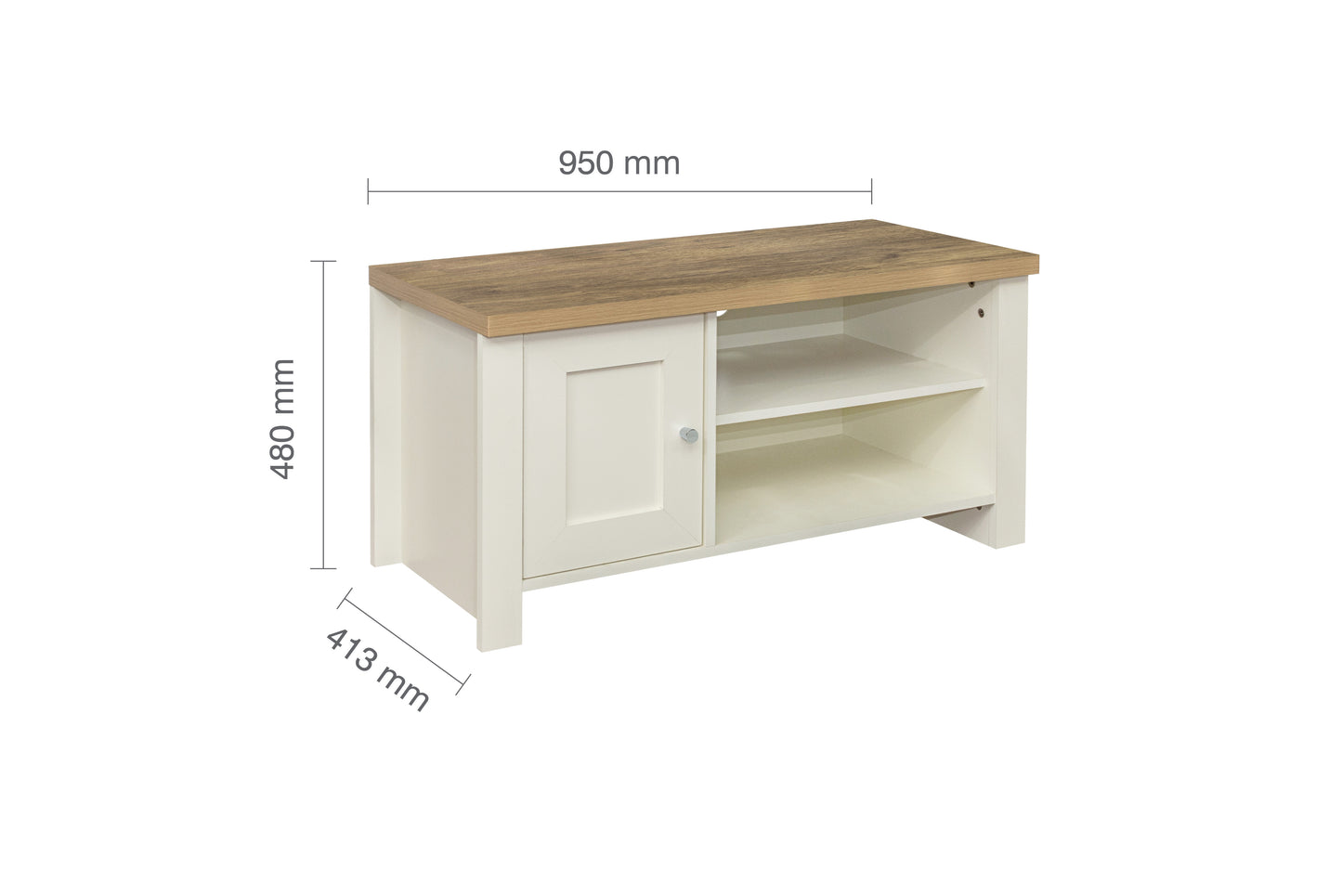 Highgate Small TV Unit Cream & Oak