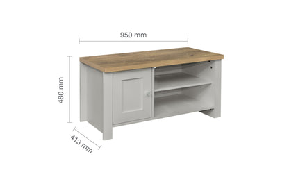 Highgate Small TV Unit Grey & Oak