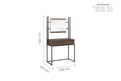 Houston Dressing Table & Mirror Walnut