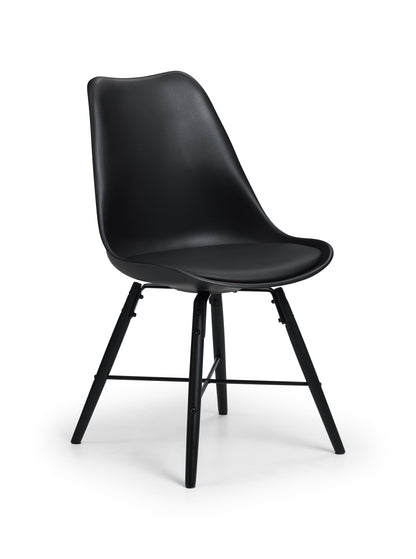 KARI DINING CHAIR - BLACK SEAT & BLACK LEGS