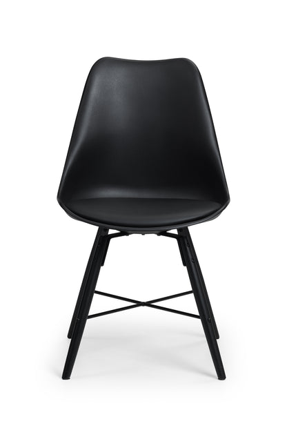 KARI DINING CHAIR - BLACK SEAT & BLACK LEGS