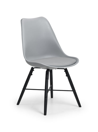 KARI DINING CHAIR - GREY SEAT & BLACK LEGS