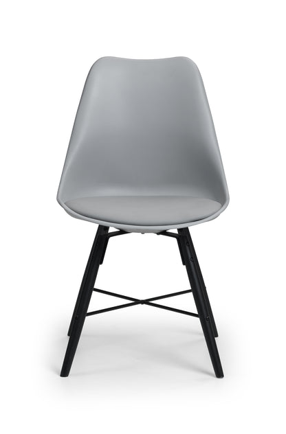 KARI DINING CHAIR - GREY SEAT & BLACK LEGS