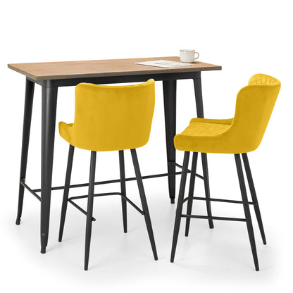 LUXE VELVET BAR STOOL - MUSTARD