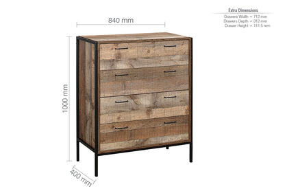 Urban 4 Drawer Chest Rustic