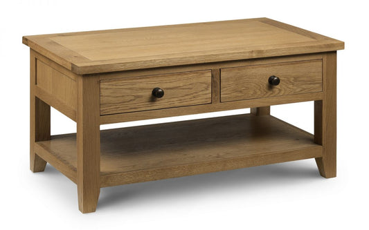 ASTORIA COFFEE TABLE WITH 2 DRAWERS OAK